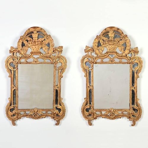 Nice pair Regence giltwood wall mirrors