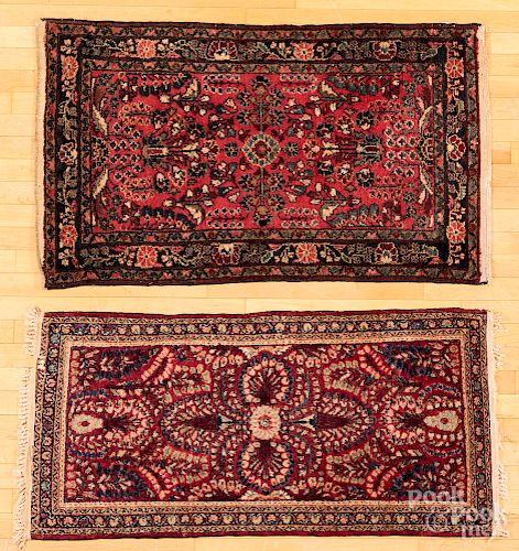 Two Sarouk mats
