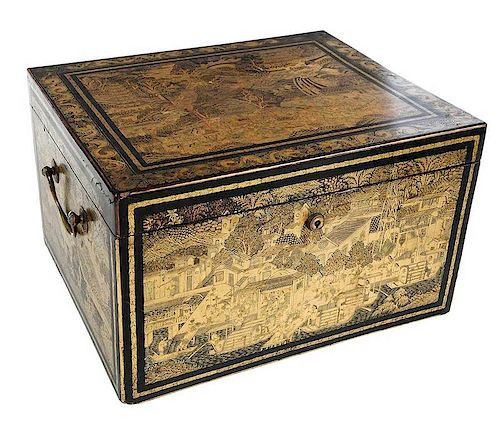 Chinese 19th Century Gilt Lacquer Box