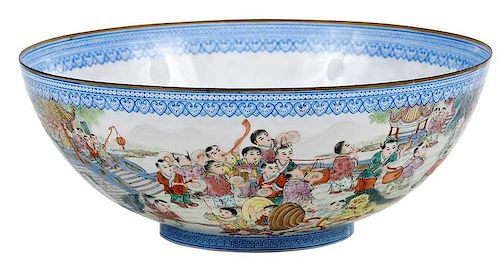 Chinese Eggshell Porcelain "Hundred Boys" Bowl