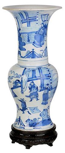 A Fine Kangxi Blue and White Yen Yen Vase