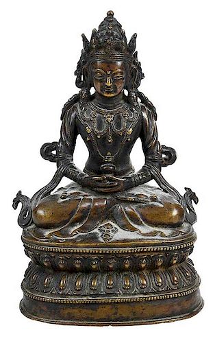 Tibetan Bronze Figure of Amitayus