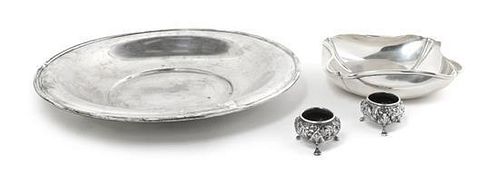 Four American Sterling Silver Holloware Articles, Diameter of bowl 13 1/4 inches.