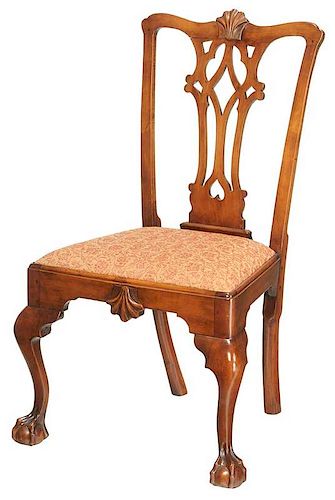 American Chippendale Carved Cherry Side Chair