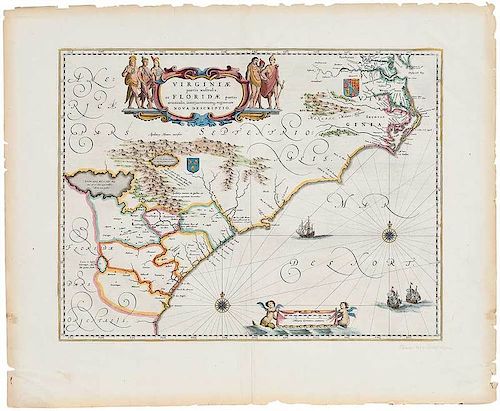 Willem Janszoon Blaeu Virginia & Florida Map
