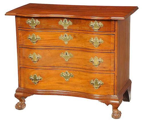 New England Chippendale Serpentine Chest
