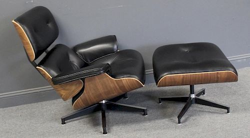 Vintage  & Quality Eames Style Leather Upholstered