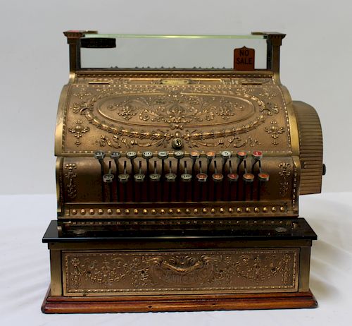 Antique National Brass Cash Register #336.
