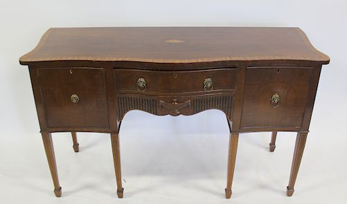 Antique Mahogany Banded and Inlaid Sideboard.