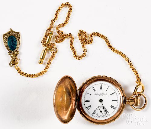 14K gold and gold filled Trenton Watch Co. ladies pocket watch