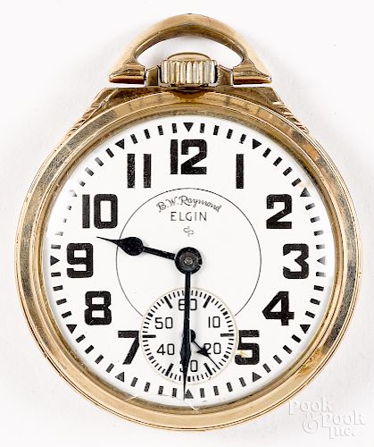 10K gold filled Elgin open-face pocket watch