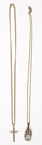 Two gold necklaces