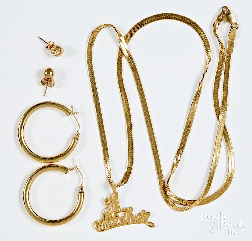 Group of 14K yellow gold jewelry
