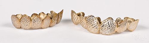Pair of 14K yellow gold teeth molds