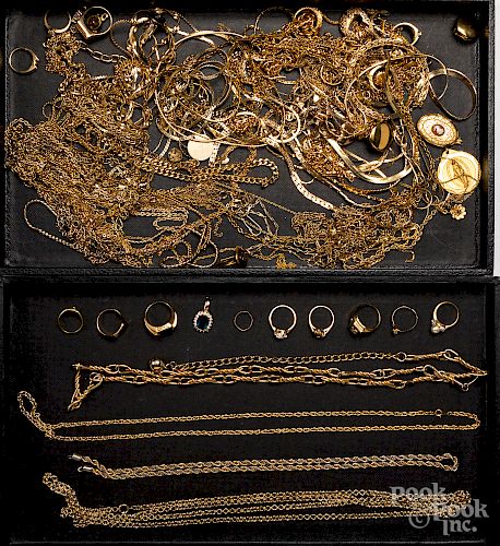 Assorted group of gold filled jewelry