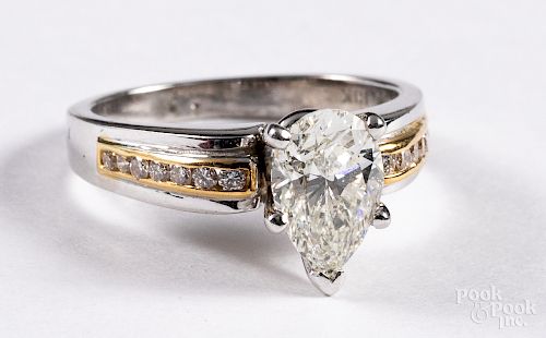 Platinum and 18K diamond ring