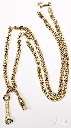 18K yellow gold chain necklace, etc.