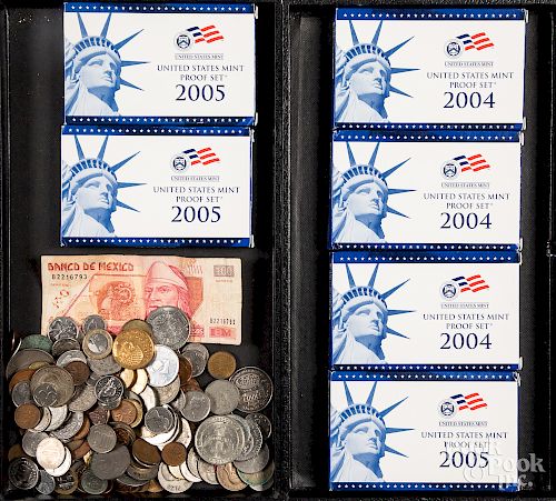 Six US Mint Proof sets, etc.