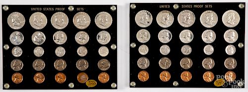 Two sets of 1955-1959 US proof sets.