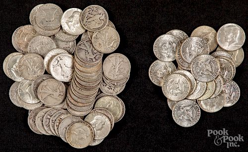 US silver half dollars, etc.