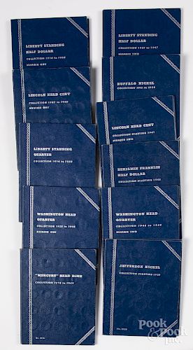 Large group of Whitman blue book coin albums