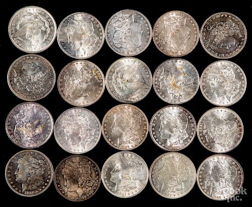 Thirty-nine Morgan silver dollars, etc.