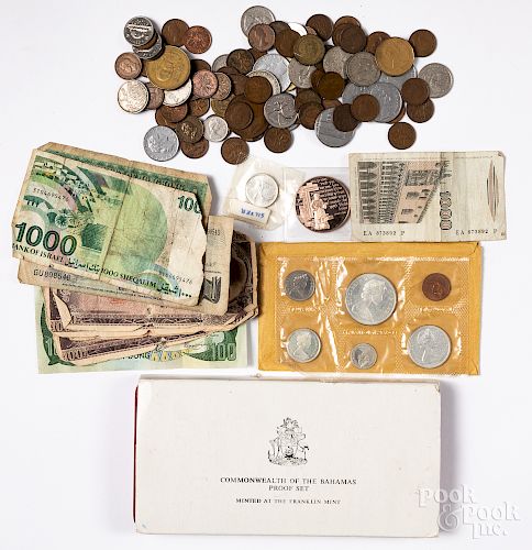 Miscellaneous foreign coins and currency
