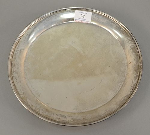Tiffany & Co. round footed tray, dia. 10 3/4 in., 16.4 t oz.