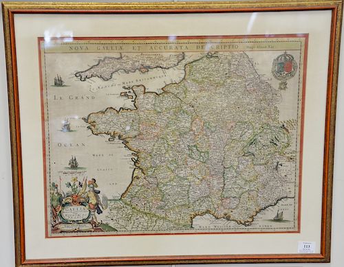 Hugo Allardt hand colored engraved map of France Nova Galliae et Accurata Descriptio Hugo Allard Royaume de France circa 1670. sight...