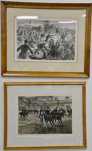 Set of ten Harper's Weekly double page prints, professionally framed and matted. sight size 15" x 20" Provenance: Property from Cred...