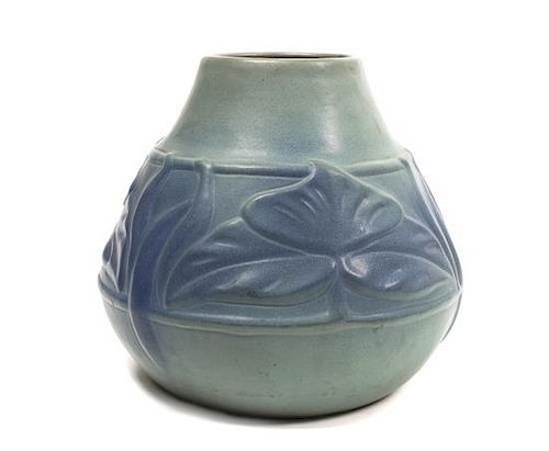 A Van Briggle Pottery Vase, Height 9 1/4 inches.