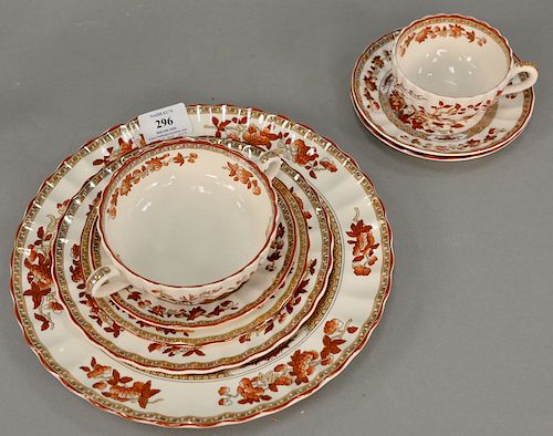 Spode Indian Tree dinner set, setting for eighteen, 109 total pieces. Provenance: From an estate in Lloyd Harbor, Long Island, New York