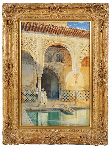 Henry Stanier 'Man at Alahambra Granada' Painting