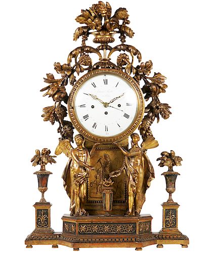 18/19 C. Johann Sachs Carved Wood Clock
