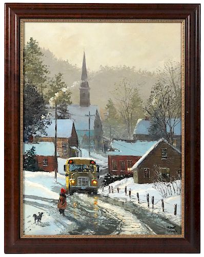 Robert Lebron 'Winter School Bus' O/C