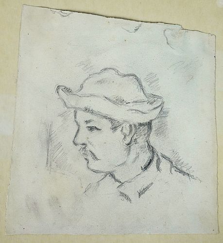 Paul Cezanne 'Study for Card Players' Pencil/Paper