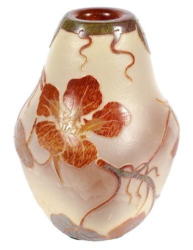 Legras French Overlay Art Glass Vase