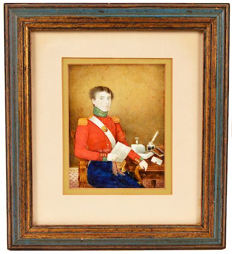 Miniature Portrait Of French Military Soldier