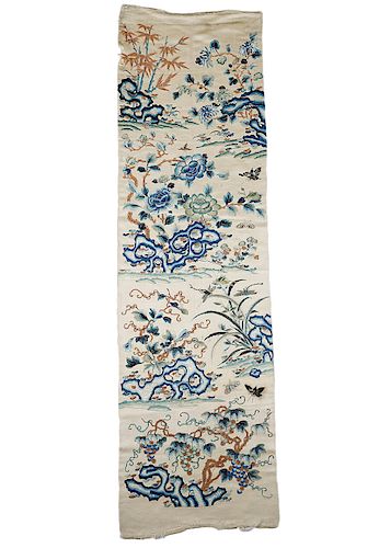 Chinese Embroidered Qing Dynasty Kesi Silk Panel