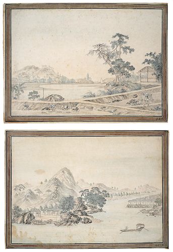 2 Hong Kong/Cantonese School Watercolors on Paper