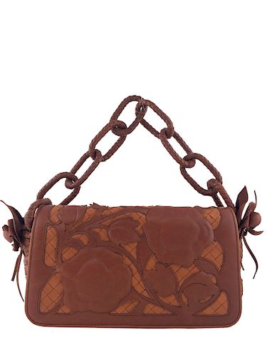  Bottega Veneta Limited Edition Floral Leather Applique Bag