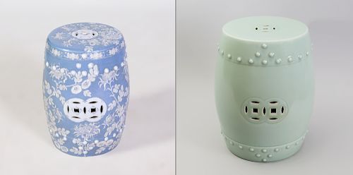 Two Modern Chinese Porcelain Garden Seats