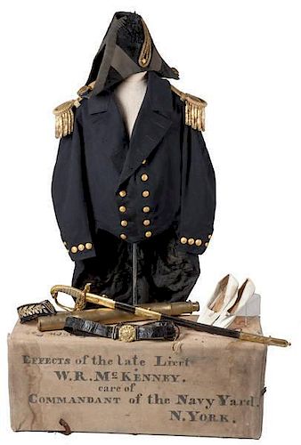 The Wilson R. McKinney Naval Collection, Including Dress Uniform, Sword, Telescope, Trunk, Journal, & More 