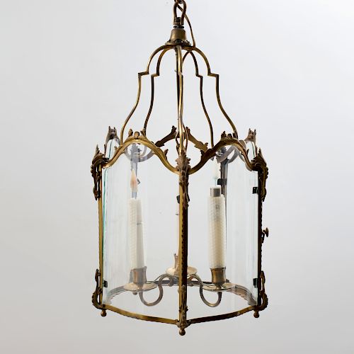 Louis XV Style Gilt-Metal Three-Light Lantern
