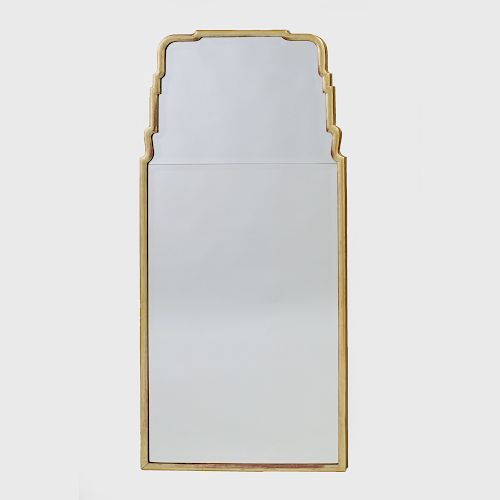 Modern Queen Anne Style Giltwood Mirror