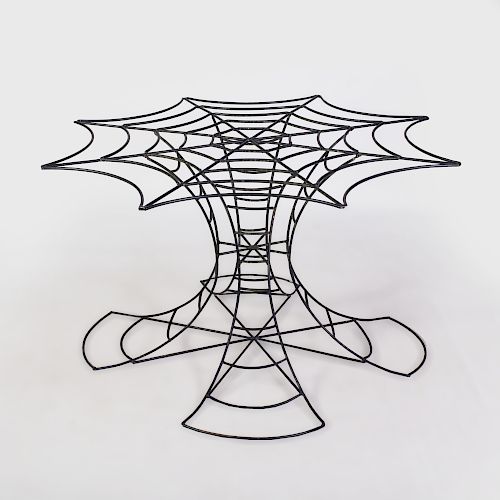 Black Painted Metal Spider Web Table