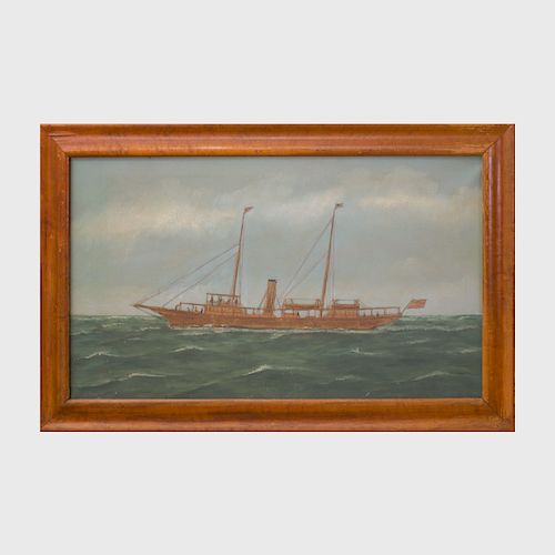Thomas Willis (1850-1925): Yacht on the Sea