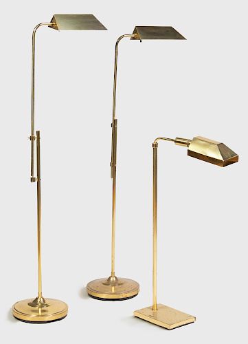 Pair of Brass Adjustable Reading Lamps, Alsy