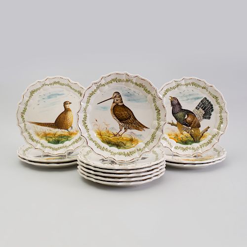 Set of Twelve Italian Pottery Dinner Plates