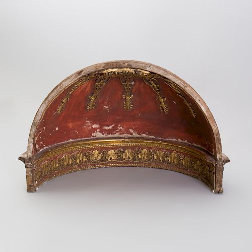Italian Neloclassical Carved Giltwood Half Dome 